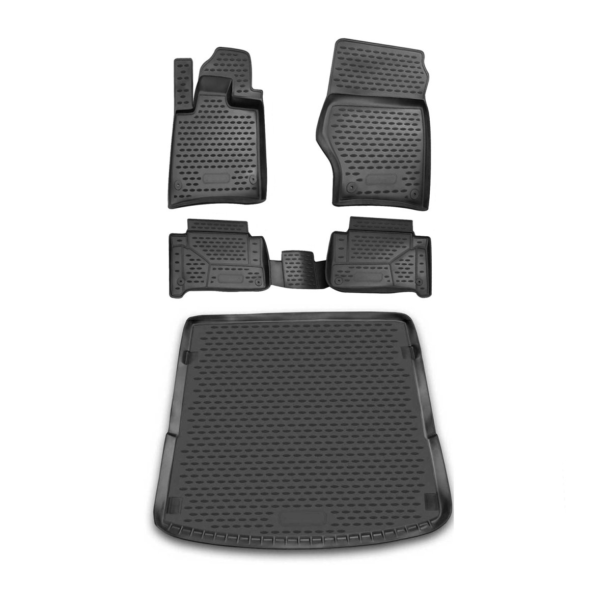 AUDI Q7 Floor-Trunk Mats - Omac - 3D - Black - '07-'15